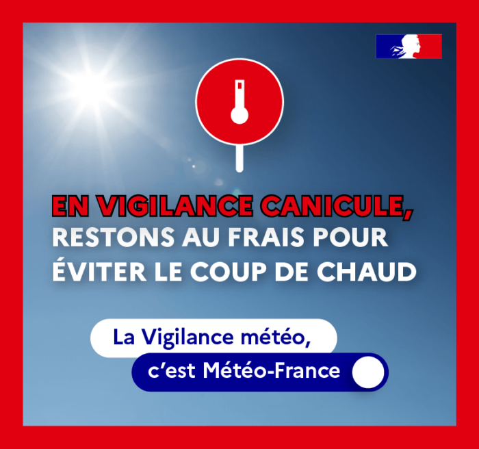 Vigilance rouge canicule les 1er et 2 juillet 2025
